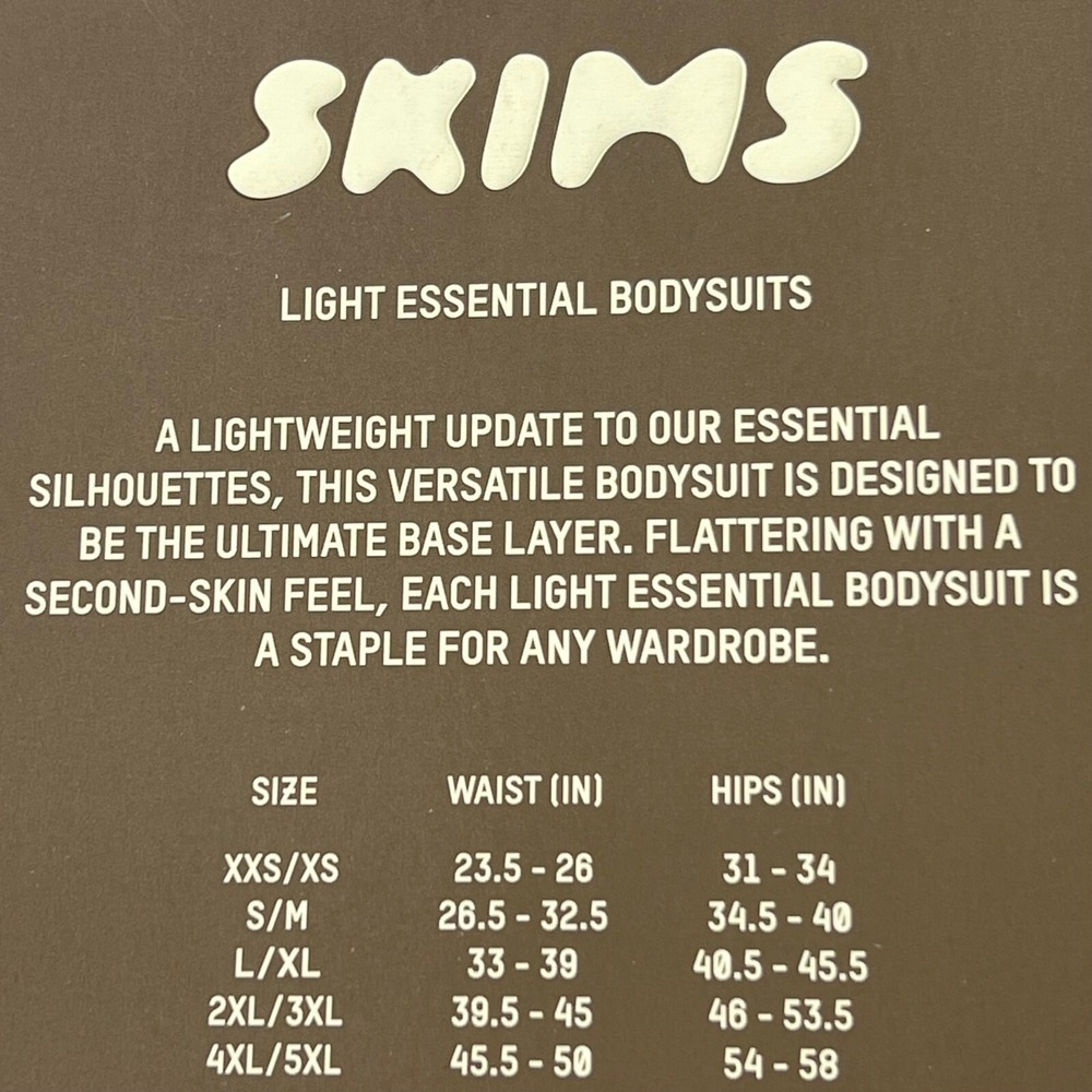 SKIMS Light‎ Essential Scoop Neck Bodysuit Talc Womens 4X - Picture 10 of 10